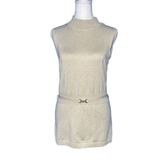 White House Black Market gold sleeveless top medium - Picture 1 of 6